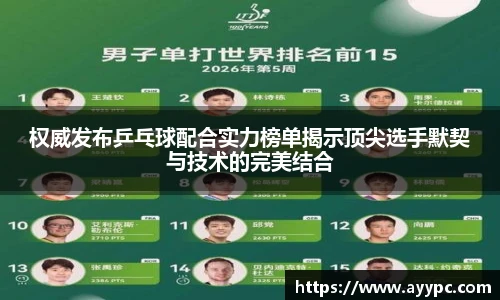 权威发布乒乓球配合实力榜单揭示顶尖选手默契与技术的完美结合